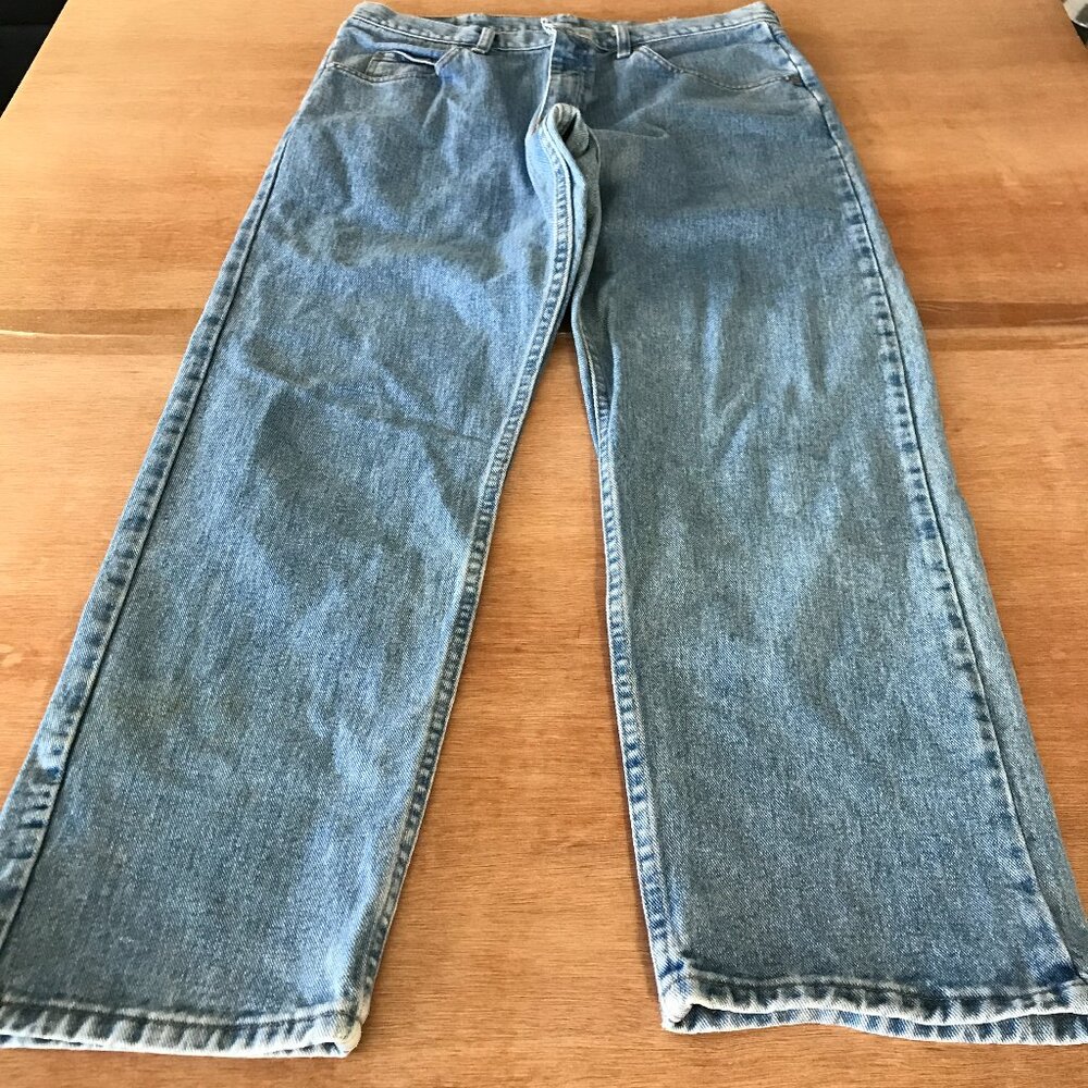 Wrangler Relaxed Fit Jeans Men 34x29 Blue Mid Rise Medium Wash Stretch 17621